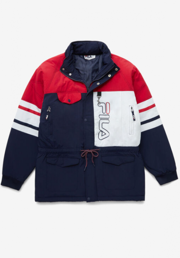 Jaket Parka dengan Aksen Logo Brand